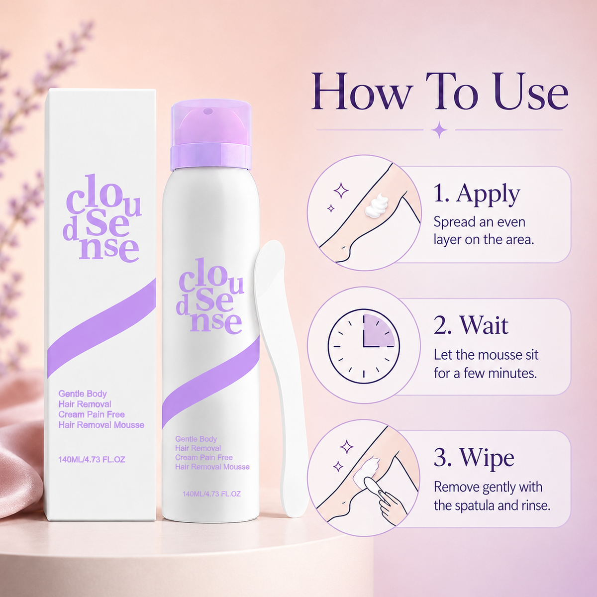 Close Sense product — before and after smooth skin